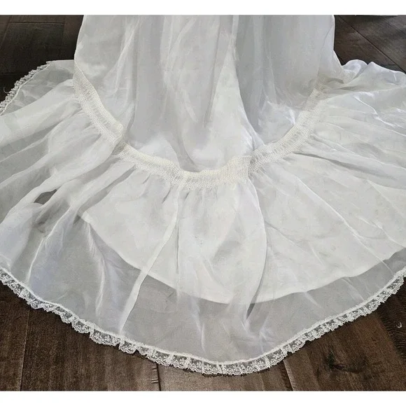 Vintage 70s Cream Prairie Dress Victorian Peasant Cottage Lace Boho Wedding Gown - Picture 15 of 16